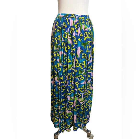 ASOS swim cover up skirt high slits pansy print Sz 2 - Picture 6 of 11